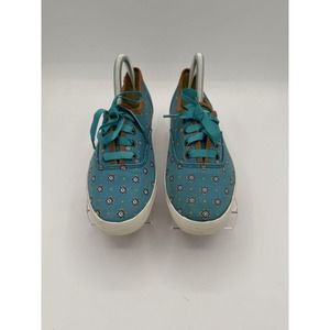 KEDS Teal Print Sneakers with Ribbon Laces Womens Size 8